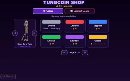 Tung Tung Fighters :: A 1v1 fighting game featuring Tung Tung. Select your class, pick a map, and brawl!