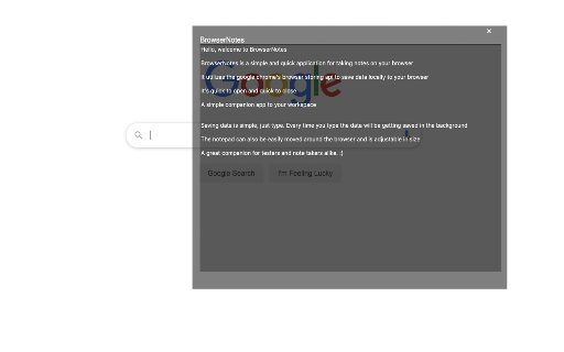 BrowserNotes :: A simple note taking application that overlays the browser for a convenient quick jot. Saves to local browser storage.