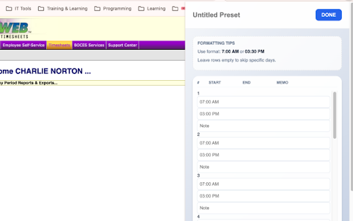 WinCap Timesheet Autofill :: This extension autofills your WinCap timesheet