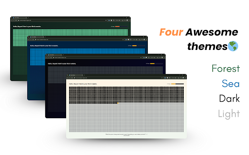Life in Weeks :: Replace your new tab with a visualisation of your life in weeks.