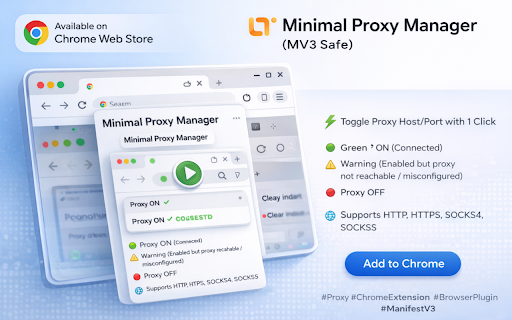 Proxy Manager & User Agent Switcher - SEOULTRA :: Proxy toggle & User-Agent switcher. HTTP/HTTPS/SOCKS4/SOCKS5, 17+ bot presets & custom UA.