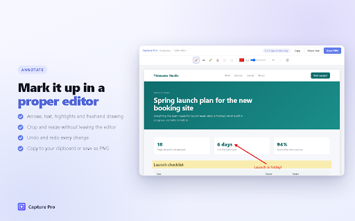 Capture Pro - Full Page Screenshot, Annotate & Share :: Full page screenshot & screen capture. Annotate with arrows, text, blur. Copy a share link, no account. Pay once, no subscription.