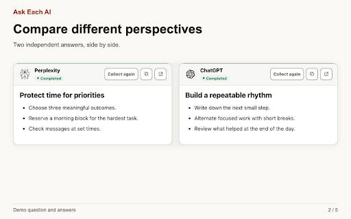 Ask Each AI :: Send one question to your chosen AI websites and compare their answers in one place.