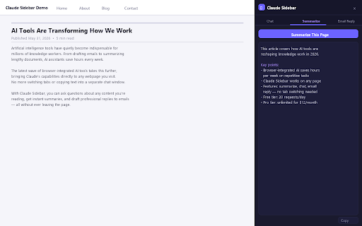 Claude Sidebar :: Claude AI sidebar for any webpage