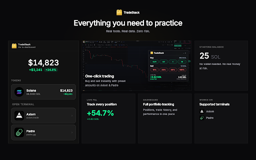 TradeStack - Paper trade memecoins :: Practice trading Solana memecoins