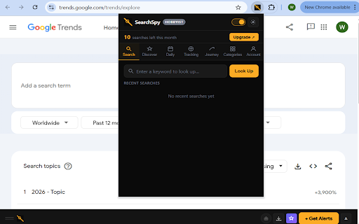 SearchSpy – Supercharged Your Keywords & Goolge Trends Data :: Real search volume, CPC, competition, growth, and 1000+ related keywords shown instantly on every Google search..
