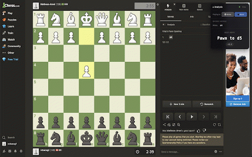 Chess Real-Time Analyzer :: Real-time locally-running Stockfish-powered move suggestions while you play on chess.com.
