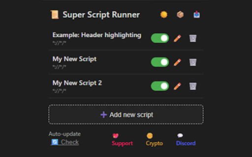 Super Script Runner :: A powerful tool for executing custom JavaScript on any website. Customize your web pages without ads or tracking.