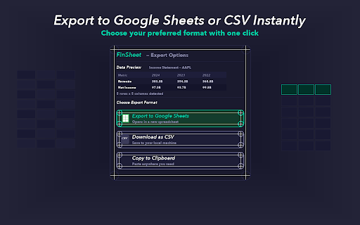 FinSheet — AI Financial Data Extractor :: Extract financial data from any page to Google Sheets in one click. Works on SEC EDGAR, Yahoo Finance, Seeking Alpha & more.