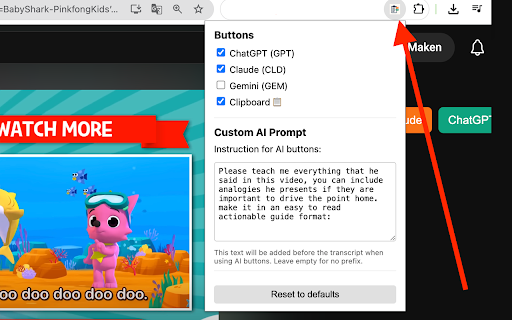 YouTube Subtitle Extractor :: Copy YouTube transcripts and send them to ChatGPT or Claude.