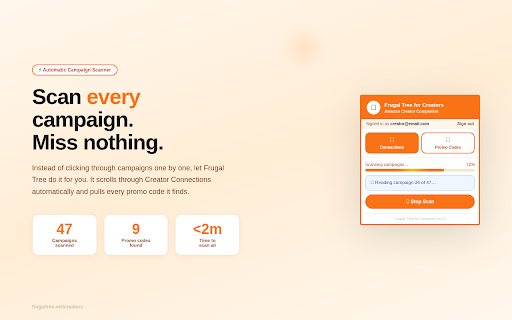 Frugal Tree for Creators :: For Amazon influencers & associates: know if a product is worth filming, find Creator Connections campaigns, track earnings.