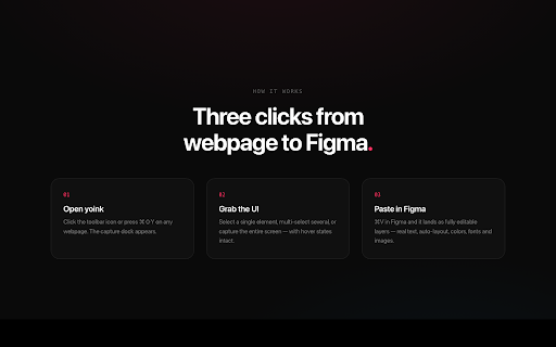 Yoink :: Capture any webpage UI and paste it as editable layers in Figma.