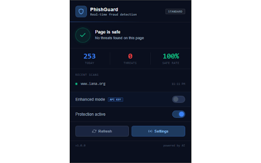 PhishGuard - Fraud Detection :: Real-time phishing and fraud detection. Protects you from malicious links and suspicious emails.