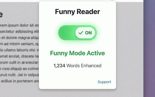 Funny Reader :: Makes reading fun by adding hilarious emojis to 1000+ common words! Transform boring text into comedy gold. Support the developer!