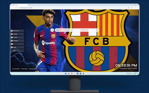 Lamine Yamal Barcelona Live Wallpaper :: Young Barcelona prodigy Lamine Yamal in classic blaugrana jersey with electric blue lightning effects.