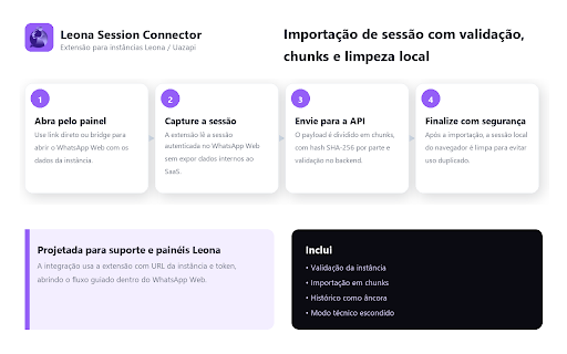 Leona Session Connector :: Conecta uma sessão autenticada do WhatsApp Web à sua instância Leona.