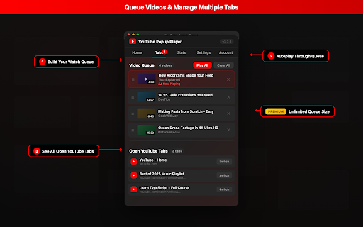 YouTube Popup Player :: Watch YouTube videos in a floating popup player. Block Shorts, filter content, keep recommendations.