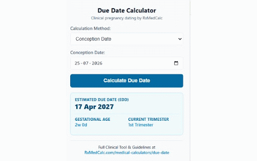 Pregnancy Due Date & Gestational Age Calculator :: Calculate accurate pregnancy due dates, current gestational age, and trimesters using LMP, Conception, or IVF dates.