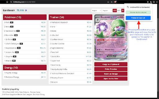 LimitlessTCG to Cardmarket :: Format card lists from LimitlessTCG for easier copying to Cardmarket