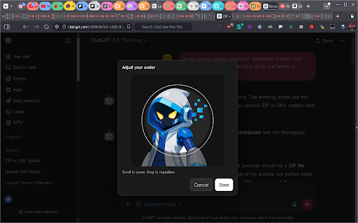ChatGPT Avatars :: Lightweight inline avatars for ChatGPT with local avatar cropping.