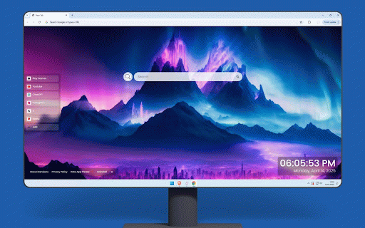 Mountain City Live Wallpaper :: Luminous city nestled beneath majestic mountains glowing with ethereal aurora lights.
