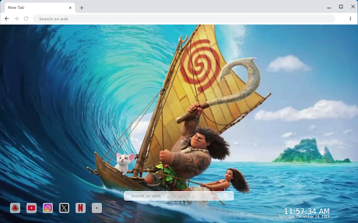 Moana Surfing Adventure Live Wallpaper :: Transform your new tab into a vibrant ocean scene with Moana Surfing Adventure, featuring stunning HD live wallpapers!