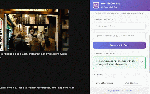 IMG Alt Gen Pro - AI Alt Text Generator :: Generate AI alt text for images instantly. Processing with visual progress tracking. Great for SEO, accessibility & WCAG compliance.