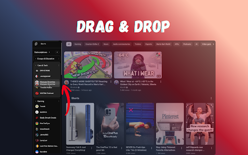 YouTube Subscription Folders :: Organize YouTube sidebar subscriptions into collapsible folders.
