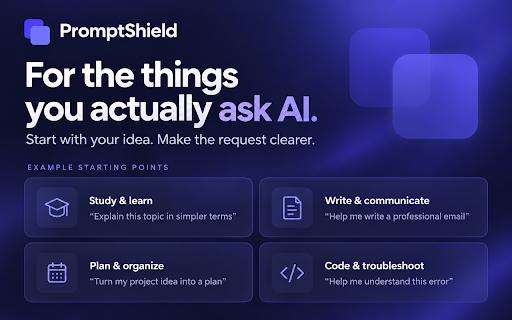 PromptShield - AI Prompt Optimizer :: Improve your prompts across 7 popular AI chats before you send.
