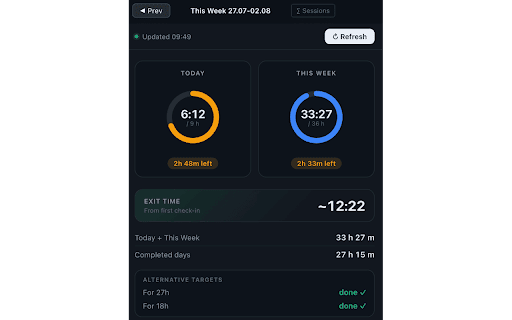 PDKS Time Calculator :: Shows working hours summary on PDKS Giriş Çıkış Bilgileri panel