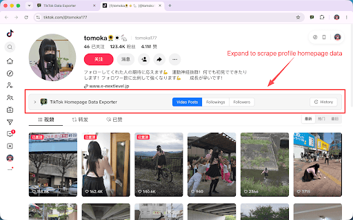 TikTok Data Exporter: Comments, Reviews, Posts, Following & Followers :: Easily extract TikTok data: video comments, shop product reviews, user posts, following and followers to Excel/CSV/JSON