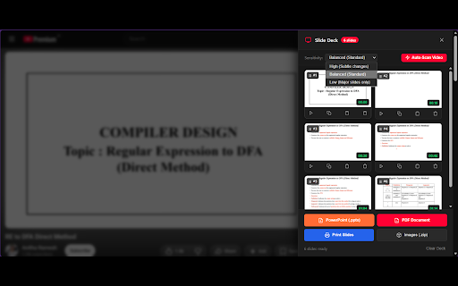 YT to PDF :: Extract presentation slides from YouTube videos and export them to PowerPoint (PPTX), PDF, or images with one click.