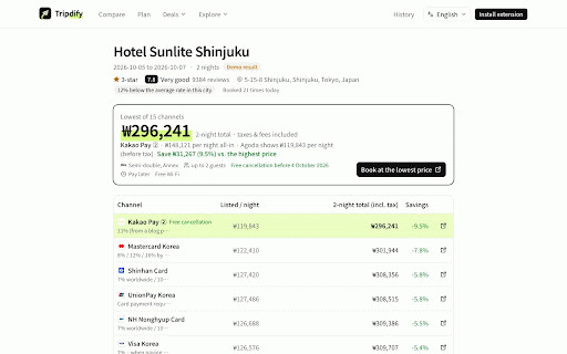 Tripdify Saver :: Compares booking site prices in your own browser and reports them to Tripdify.