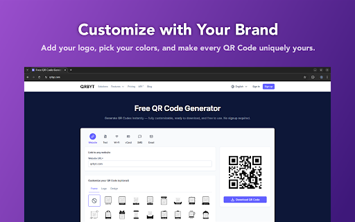 QR Code Generator (by QRBYT) :: Generate QR codes instantly — free, customizable, and ready to download.