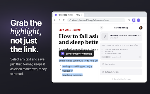 Namag :: Save and organize your web content