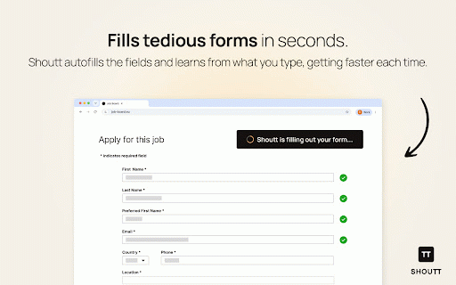 Shoutt :: Preview employer application forms, auto-fill them from your Shoutt profile, and track every application you send.