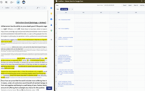 CardFlow - Debate Tools for Google Docs :: A set of tools to help competitive debaters use Google Docs more effectively, similar to Verbatim but for google docs