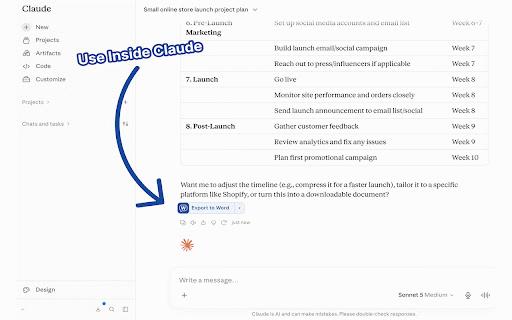 ChatToWord: Export AI Chats to Word, PDF & CSV :: Export ChatGPT, Claude & Gemini answers to Word, PDF, CSV, or Markdown in one click. Real .docx, headings, tables. Free & private.