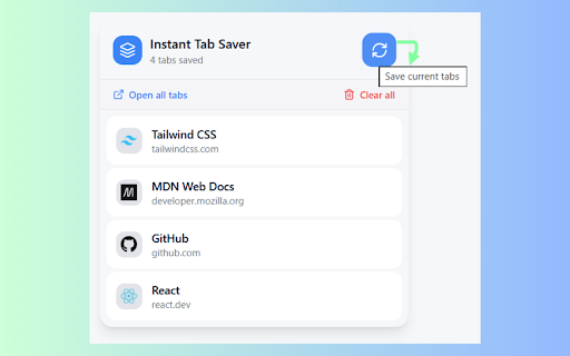 Instant Tab Saver :: Save, restore and manage your browser tabs with one click