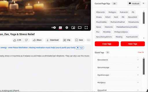 YouTube Tags Extractor :: A lightweight Chrome extension for extracting YouTube video tags