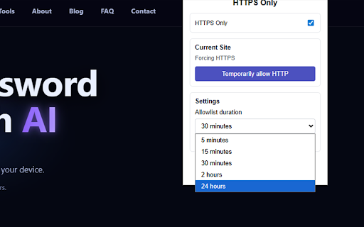 HTTPS Only :: Automatically upgrades HTTP to HTTPS with smart temporary fallback controls.