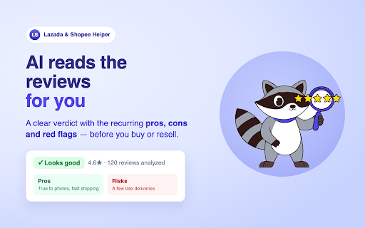 Lazada & Shopee Helper — Media & Review AI :: Media downloader (no watermark) + AI demand research, review analysis & listing generator for Shopee & Lazada sellers.