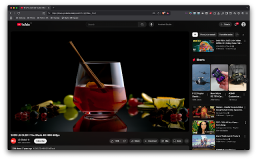 YouTube - Ambient Studio :: Watch videos with ambient lighting and no distractions. Removes comments and clutter to keep the video in focus.