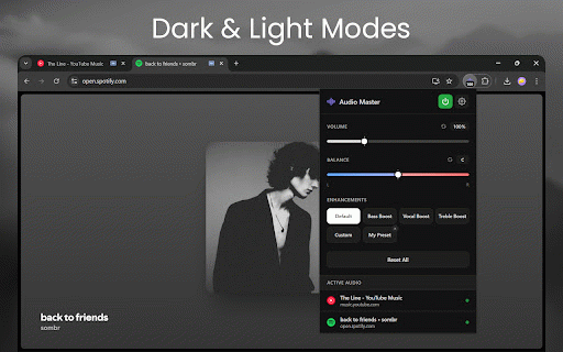Audio Master :: Take full control of your browser tab's audio with a volume booster, equalizer, and more.
