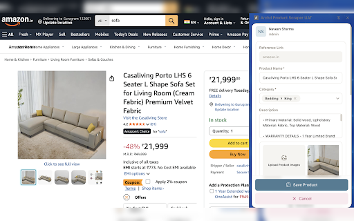 Archd Product Scraper :: Extract product data from e-commerce sites and save to Archd inventory