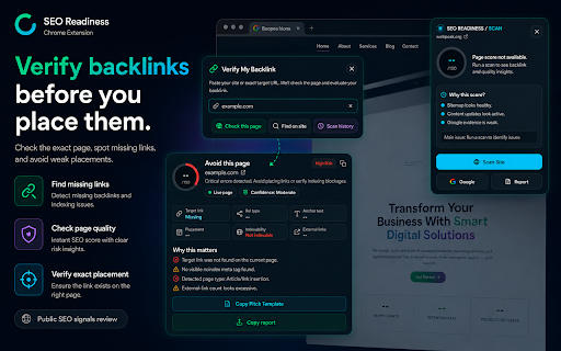 SEO Readiness :: Score websites for backlink outreach. Check crawl health, Google indexing, sitemaps, link policy, and extract emails.