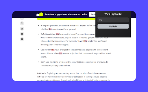 Word Highlighter :: Highlights user-specific words on a webpage.