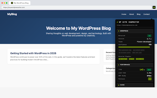 WP Site Inspector :: Analyze WordPress sites - detect WP, measure performance, check cache status. By WP Multitool.
