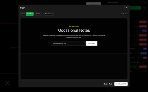 SavedPixel HTML CSS JS Extractor :: Extract HTML, CSS, assets, Markdown, and SEO Markdown from webpages with a visual picker and clean exports.