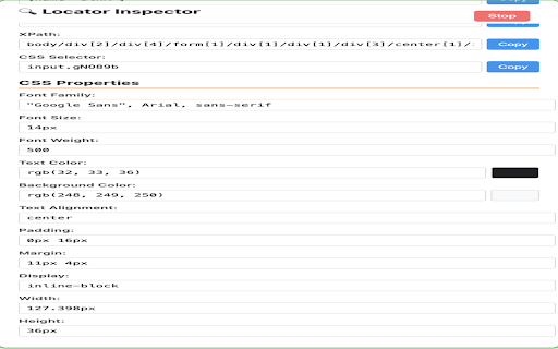 UI Inspect – Locator Inspector for QA & Devs :: Inspect UI elements and generate reliable locator strategies like XPath and CSS selectors for automation testing.